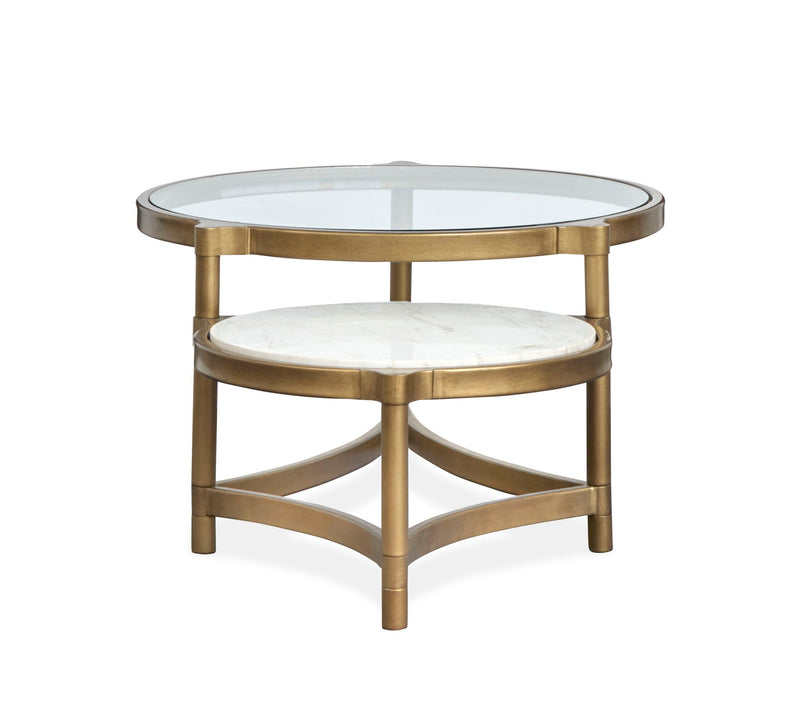 Cassidy - Shaped Cocktail Table - Aged Brass And Volakas Classic, photo 6 of 7
