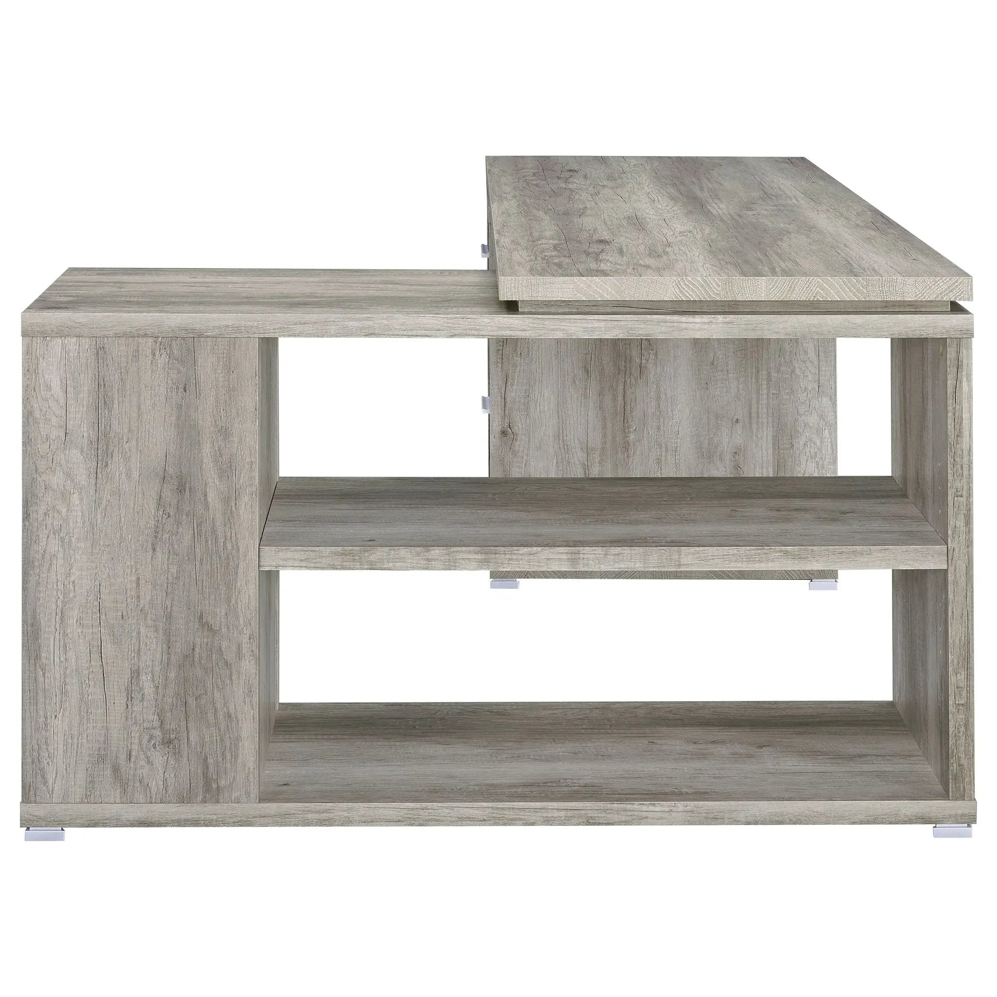 Yvette 60-inch 3-drawer L-Shape Computer Desk Grey Driftwood by Unique Piece Furniture