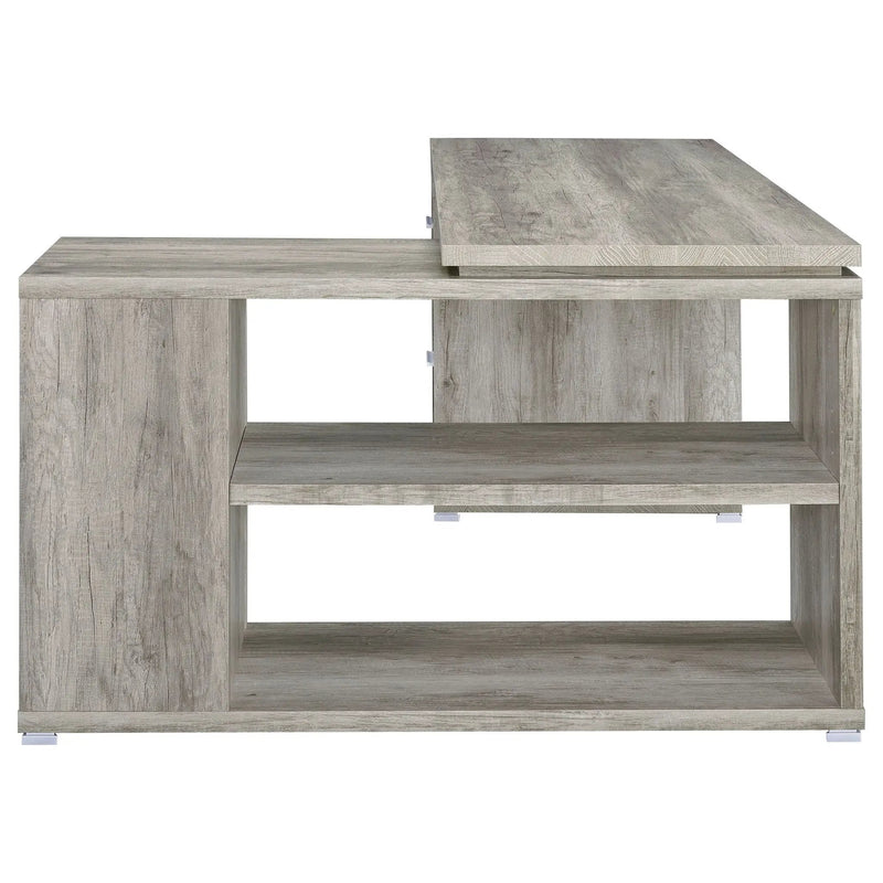 Yvette 60-inch 3-drawer L-Shape Computer Desk Grey Driftwood by Unique Piece Furniture
