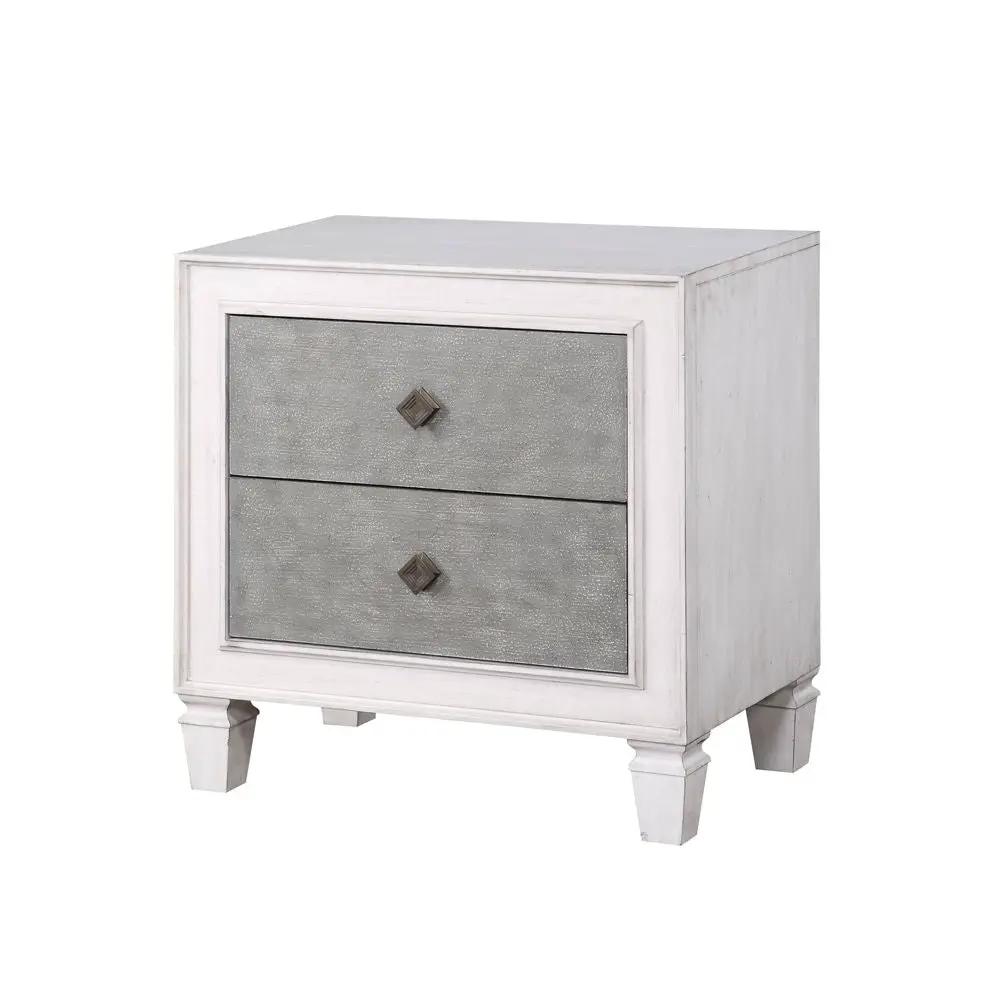 Katia - Weathered Night Stand - Gray / White by HouseOfZazla