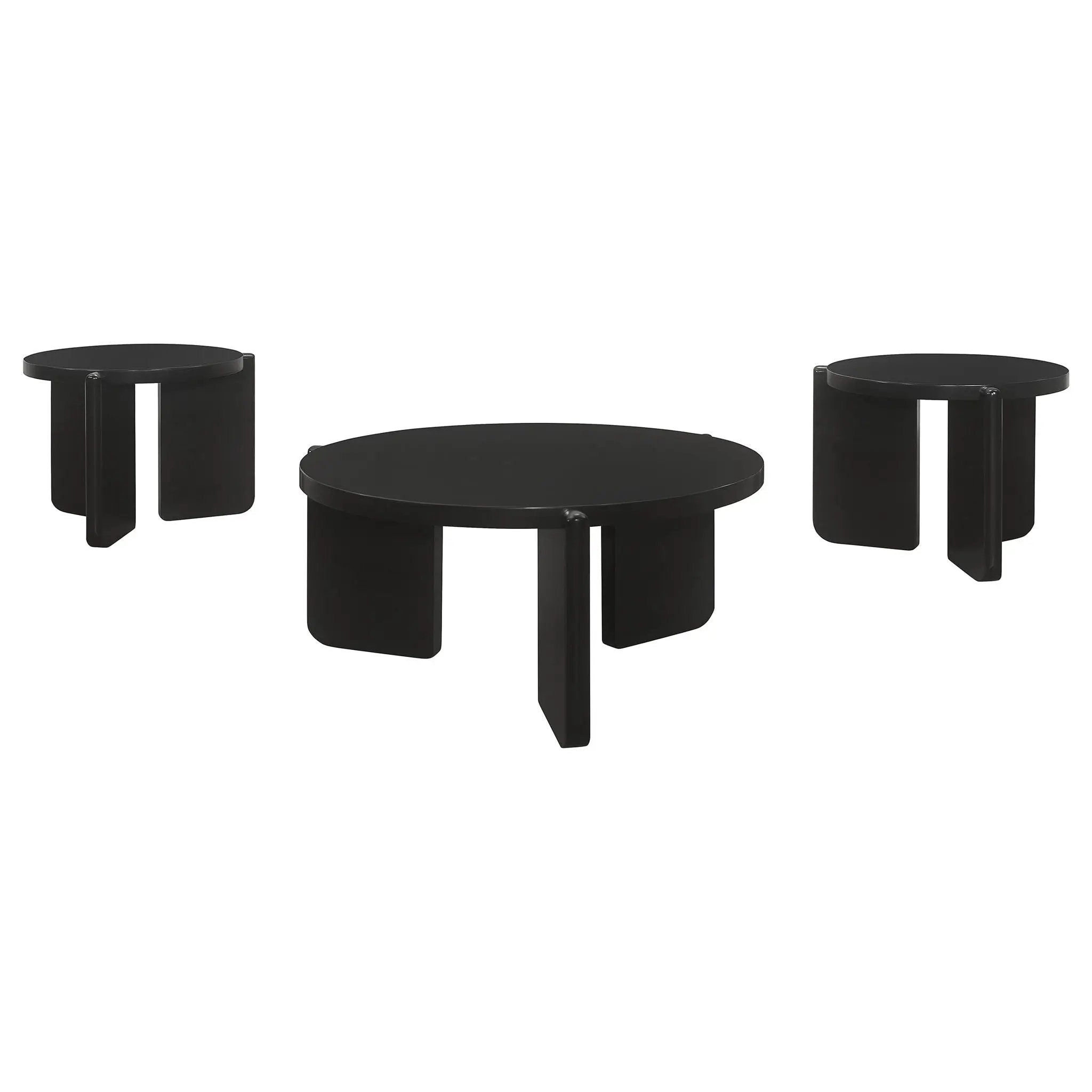 Cordova 3-piece Solid Wood Coffee and End Table Set Black by Unique Piece Furniture