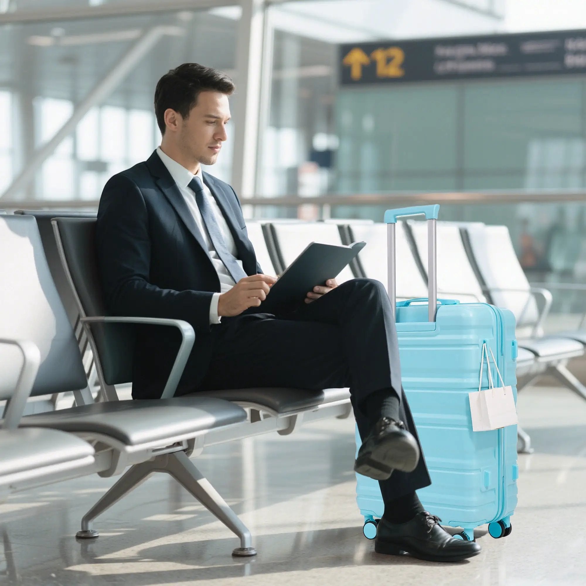 HIFINE Tourist 3-Piece ABS Spinner Wheel Luggage Set (Blue) by HouseOfZazla