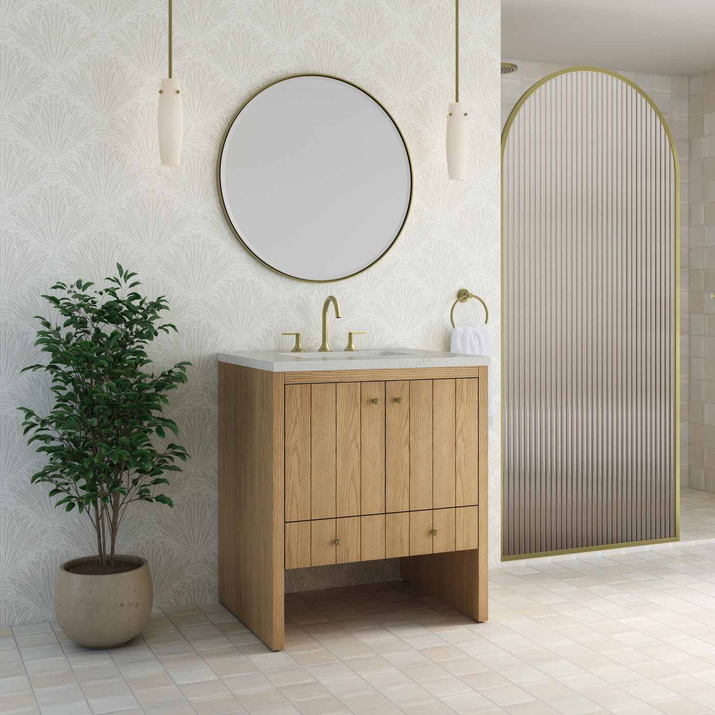 James Martin Hudson 30" Single Bathroom Vanity, Light Natural Oak, view 26