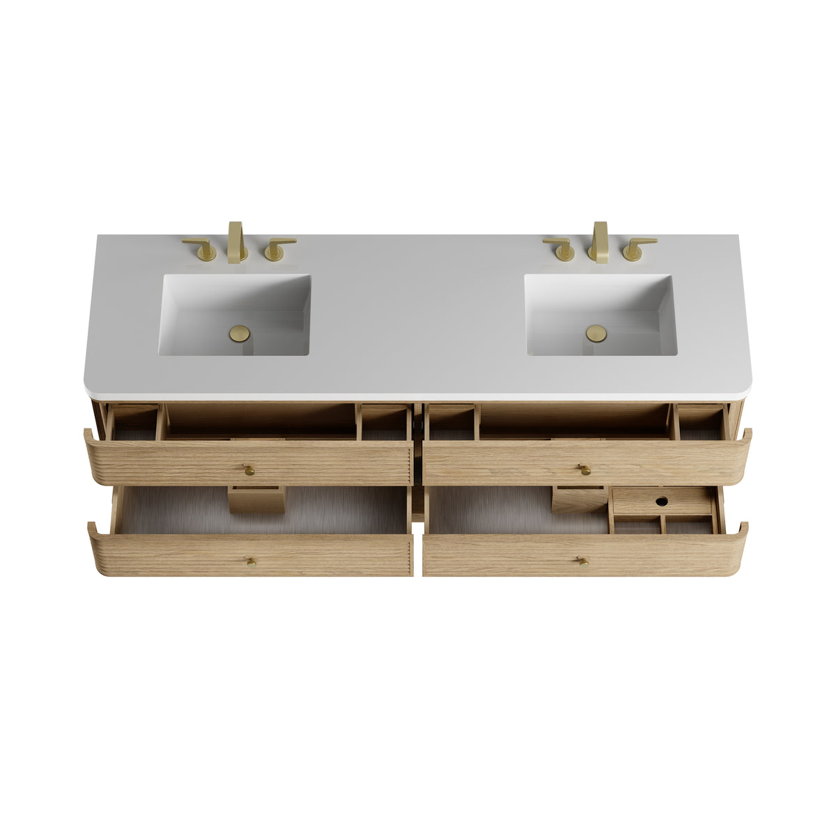 James Martin Allamari 72" Floating Double Bathroom Vanity, Dune Mist, view 38