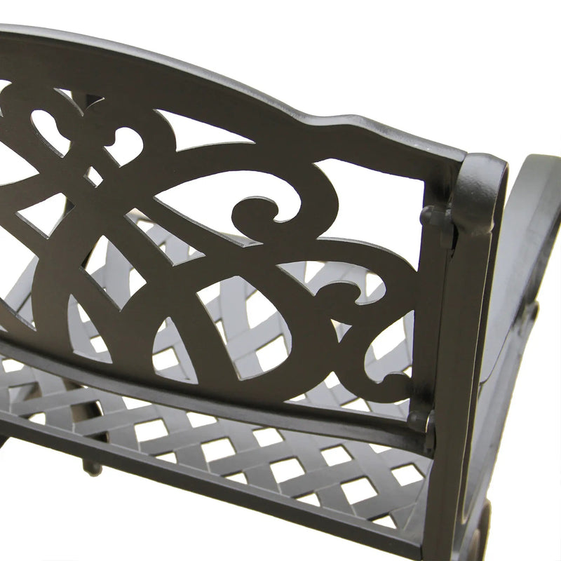 Aluminum 9pc Rectangular Patio Dining Set, Lazy Susans, Eight Chairs by Sharicks