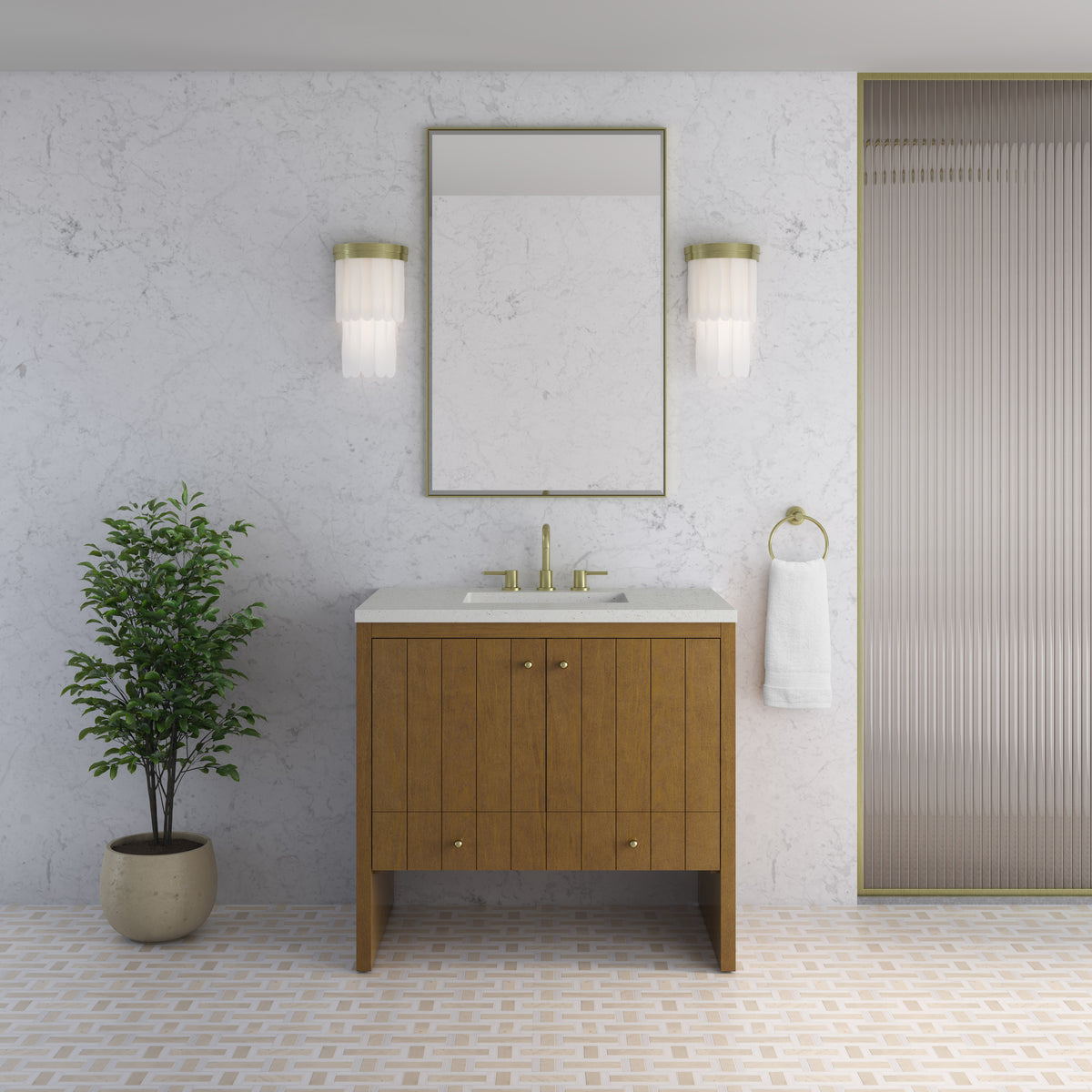 James Martin Hudson 36" Single Bathroom Vanity, Honey Oak, view 25