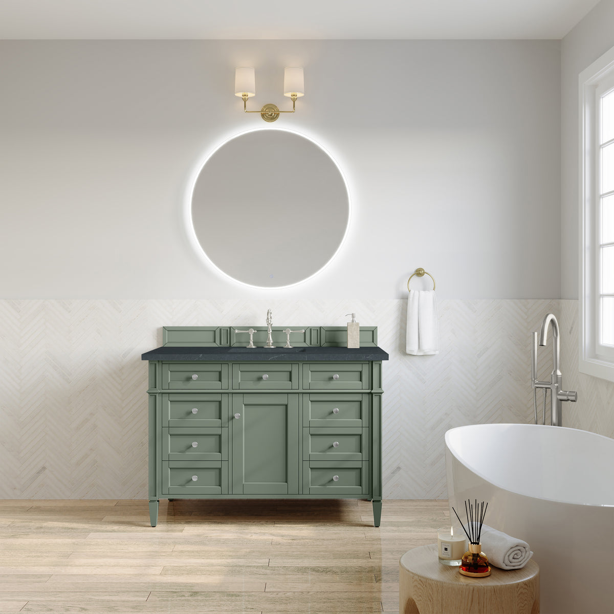 James Martin Brittany 48" Single Bathroom Vanity, Smokey Celadon, view 24