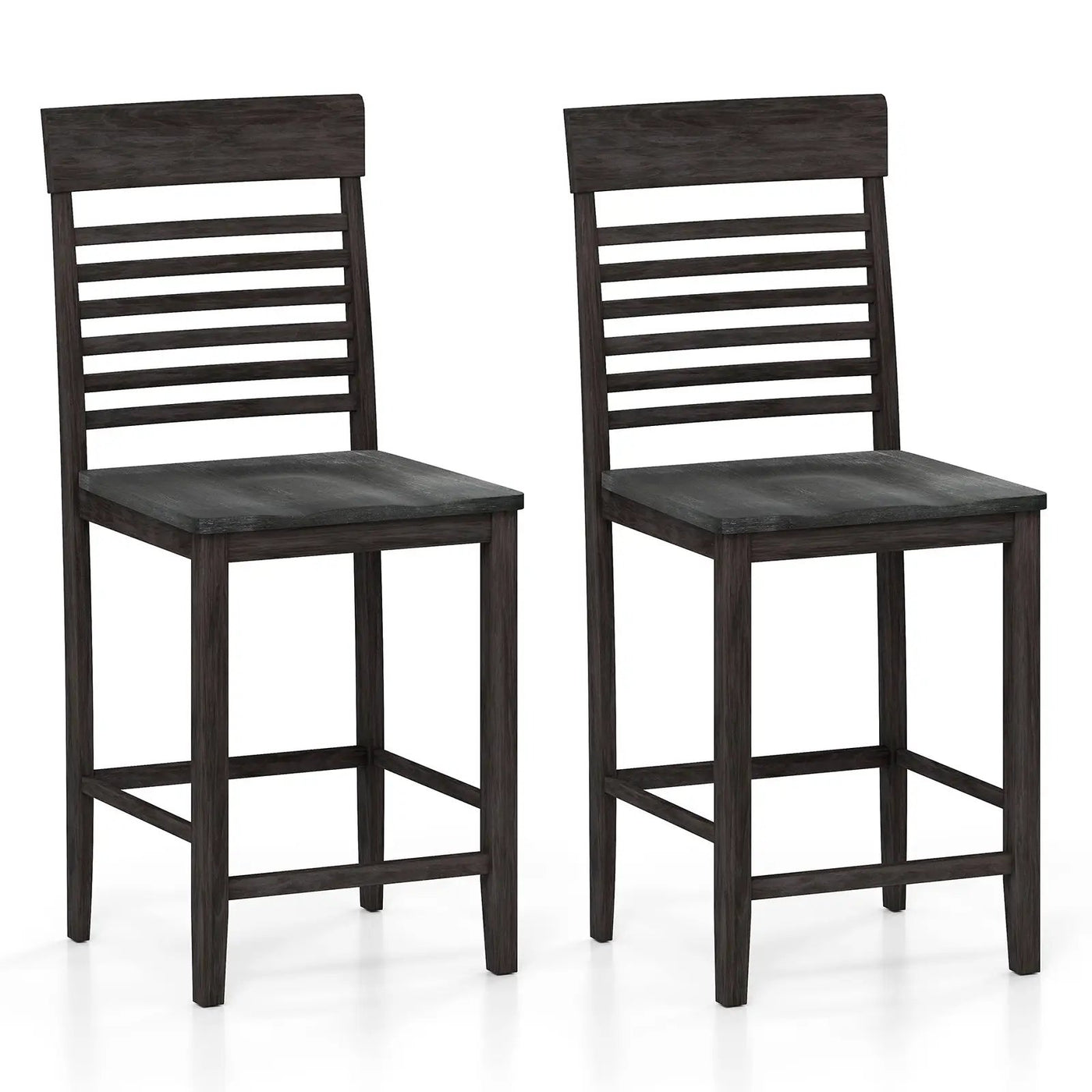 Dining Chair Set of 2 with Footrests and Solid Wood Frame by DirectDeals