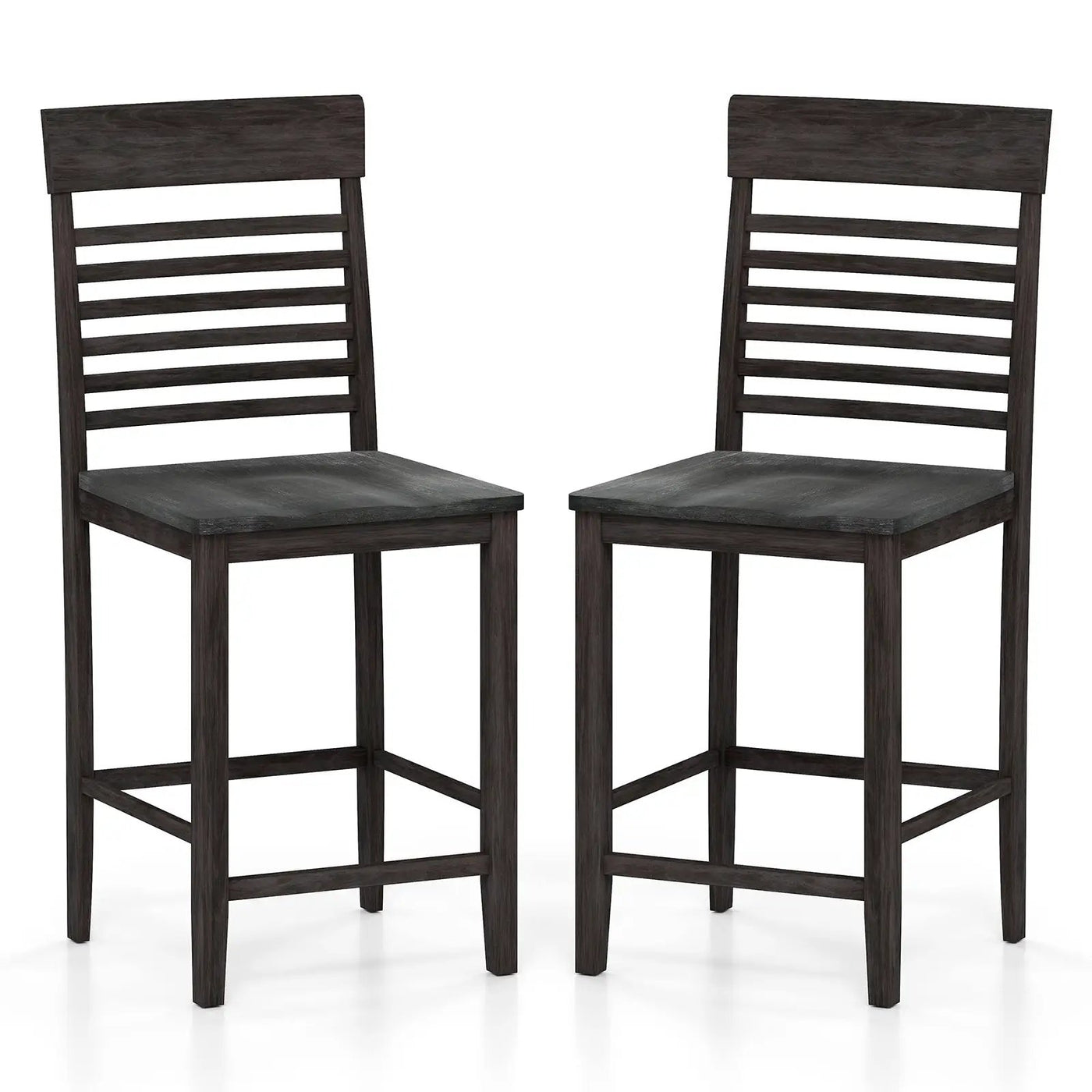 Dining Chair Set of 2 with Footrests and Solid Wood Frame by DirectDeals