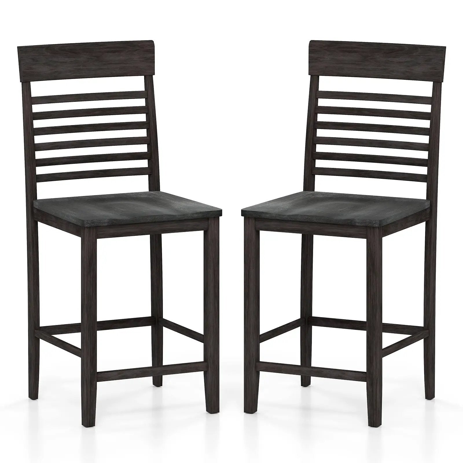 Dining Chair Set of 2 with Footrests and Solid Wood Frame by DirectDeals