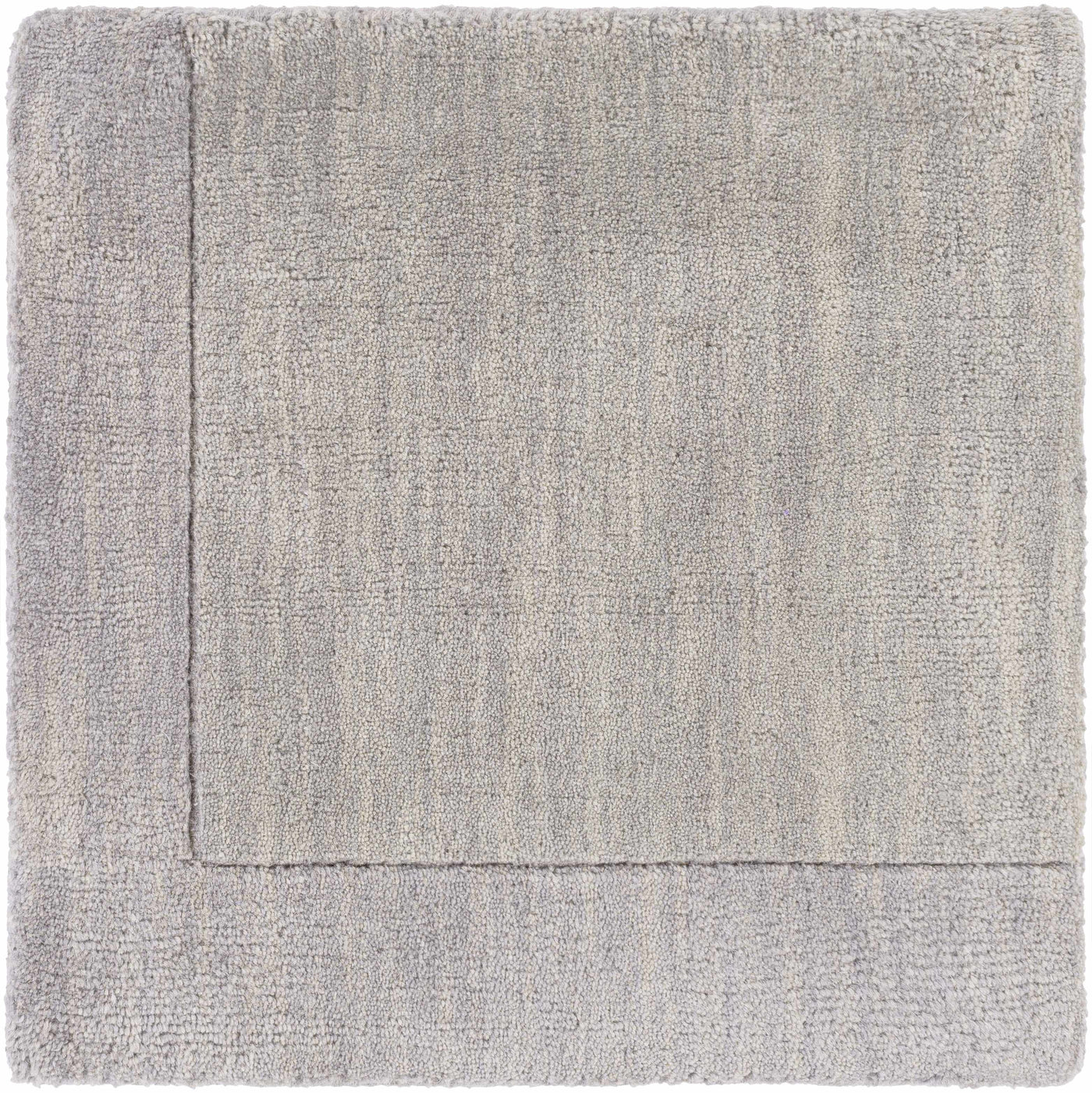 Bordered Solid Gray Wool Rug by Boutique Rugs