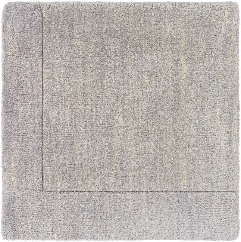 Bordered Solid Gray Wool Rug by Boutique Rugs