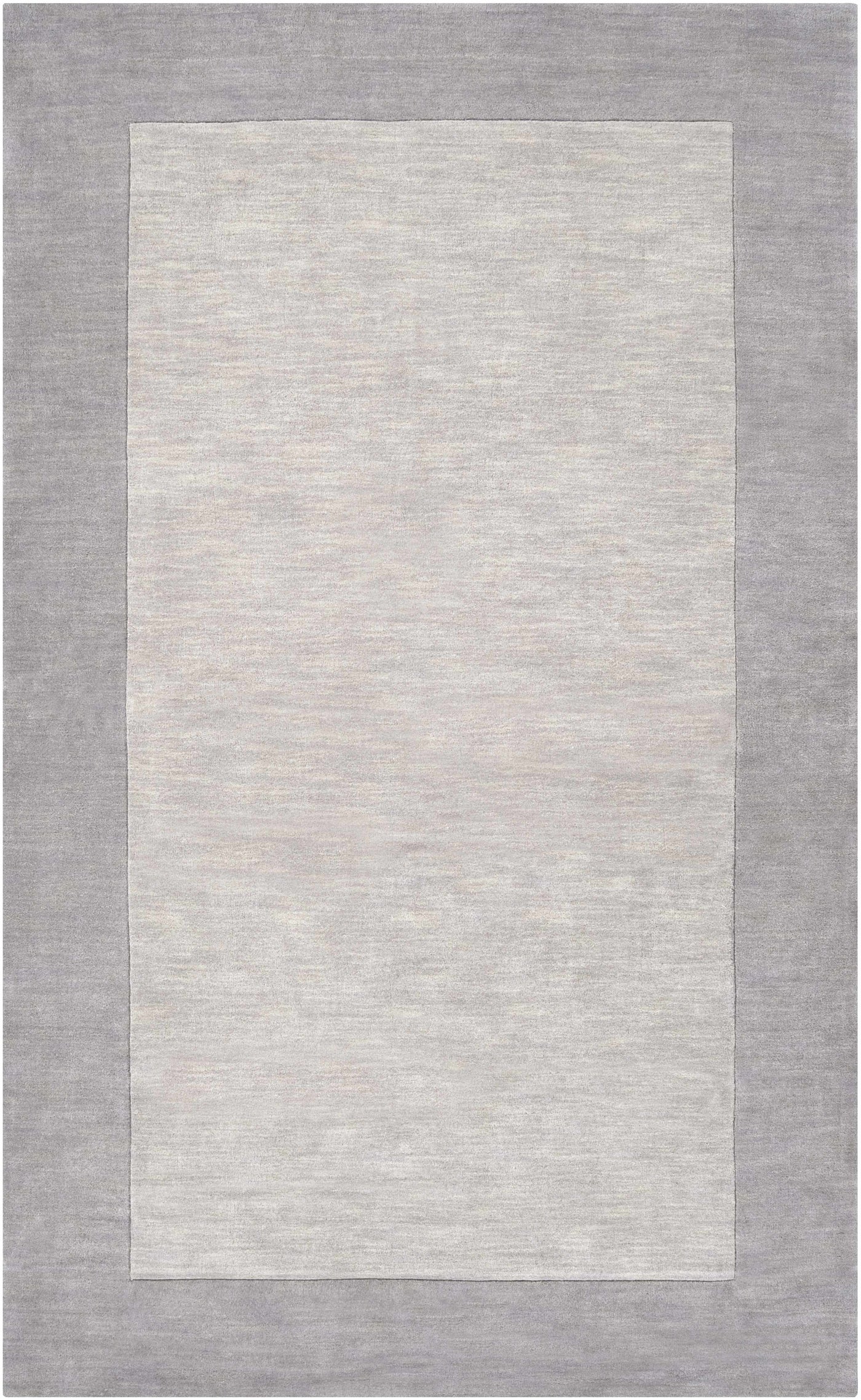 Bordered Solid Gray Wool Rug by Boutique Rugs