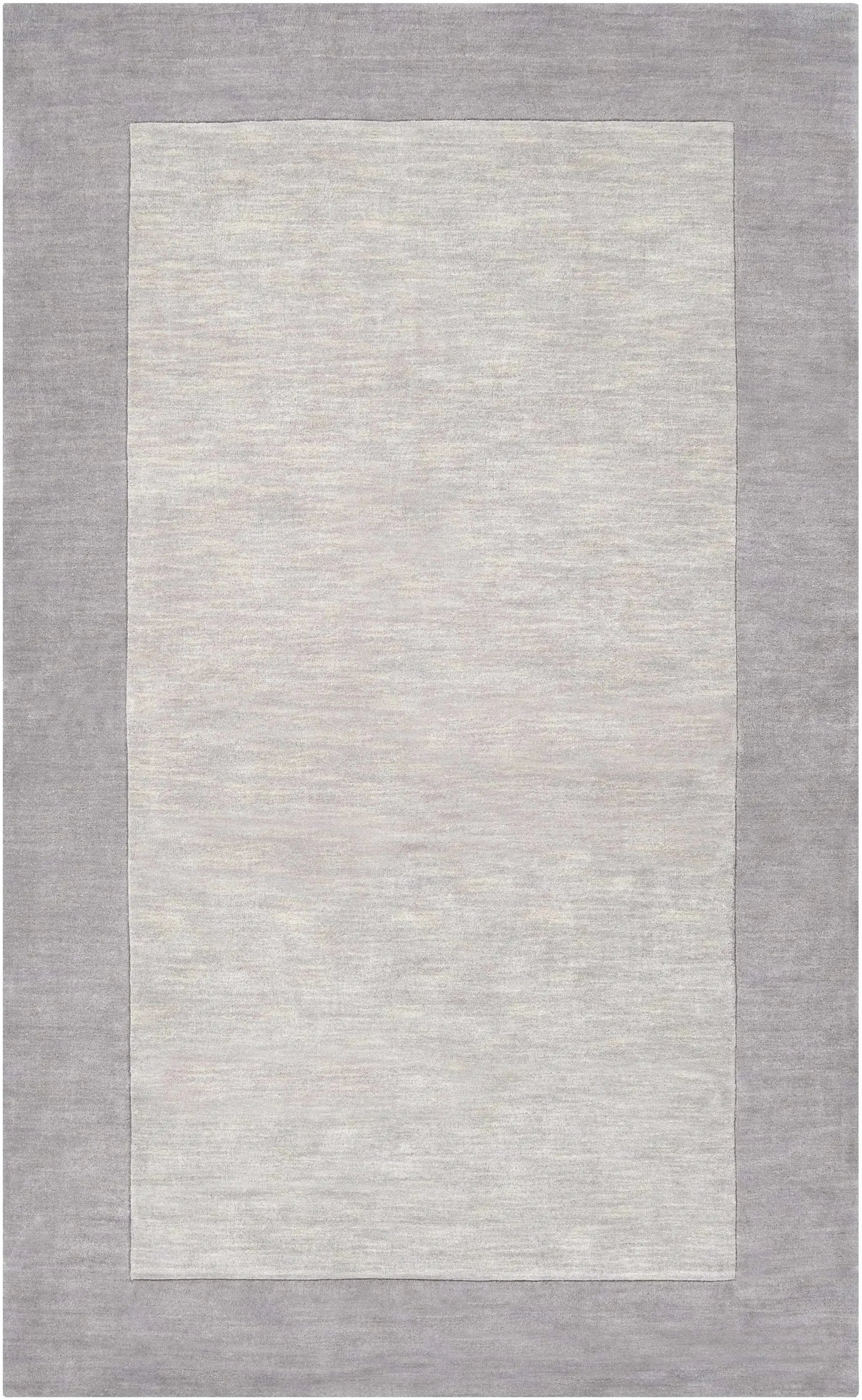 Bordered Solid Gray Wool Rug by Boutique Rugs