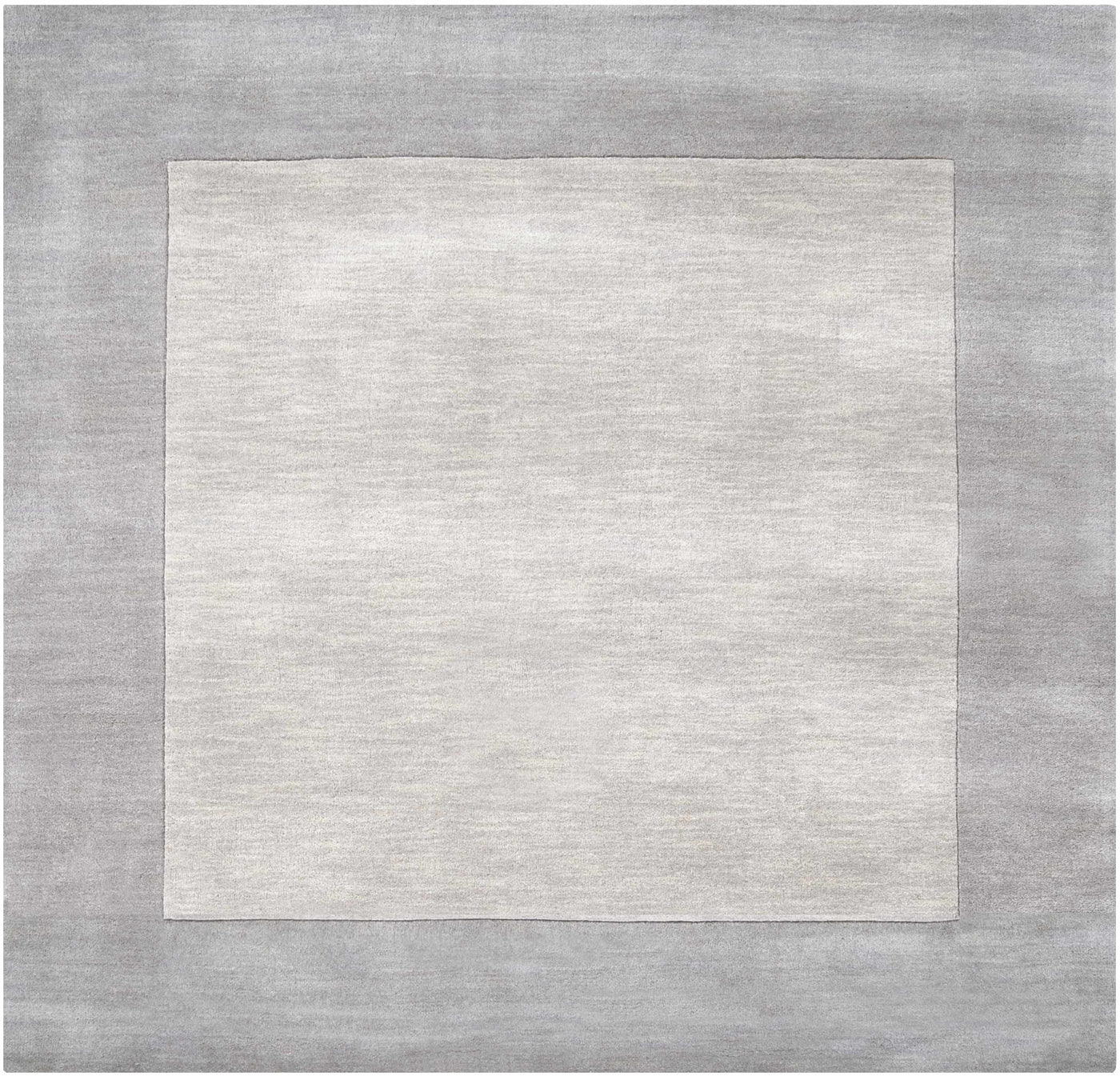 Bordered Solid Gray Wool Rug by Boutique Rugs