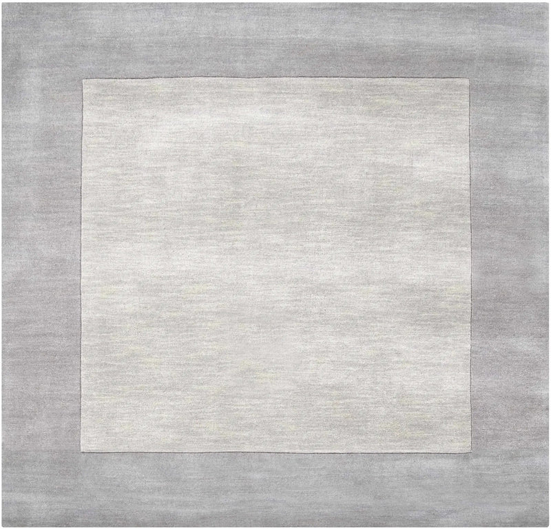 Bordered Solid Gray Wool Rug by Boutique Rugs