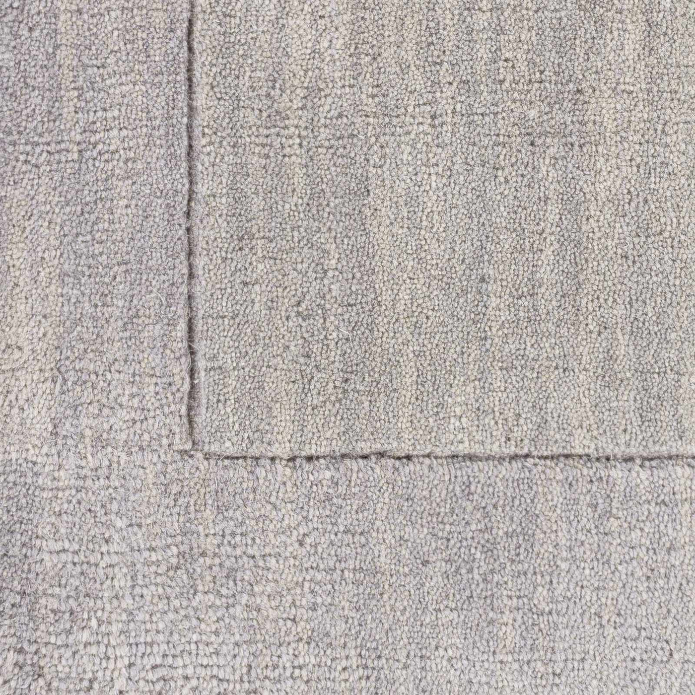 Bordered Solid Gray Wool Rug by Boutique Rugs
