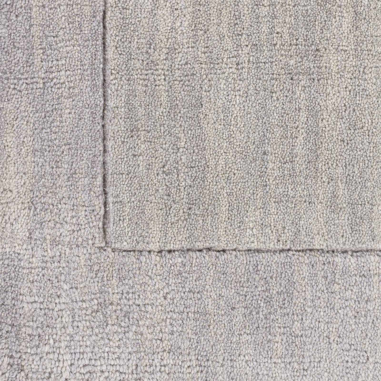 Bordered Solid Gray Wool Rug by Boutique Rugs
