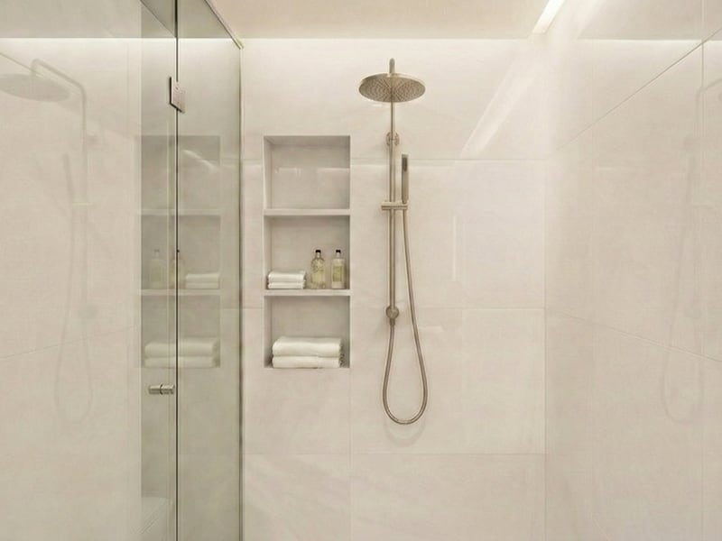 Champagne Belmont Honed Limestone Slab Random room scene 2