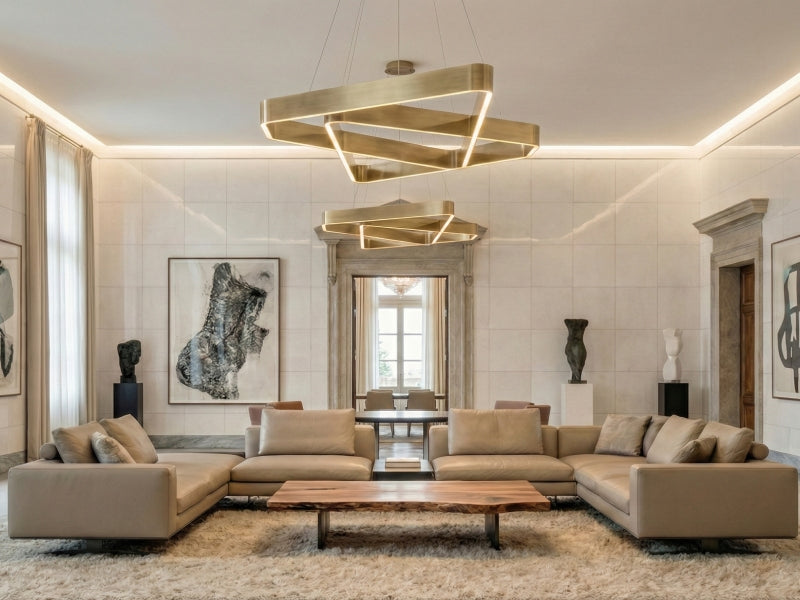 Champagne Belmont Honed Limestone Slab Random room scene 4