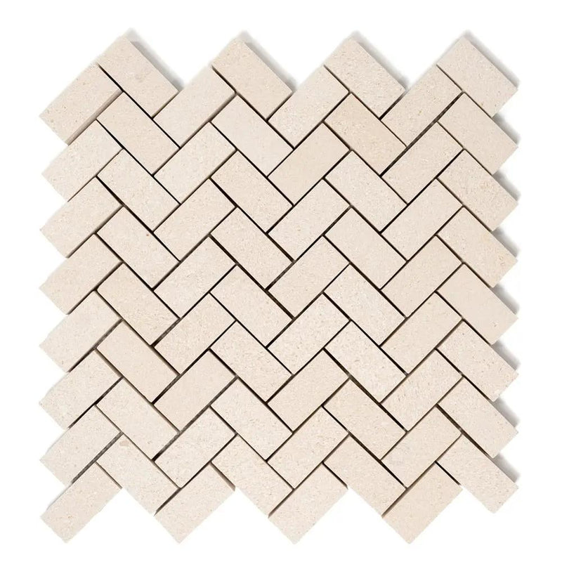 Champagne Honed Herringbone 1/2 Marble Mosaics 10x13 by Stonetiledepot