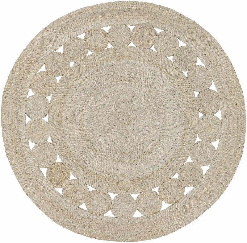 Stafford Bleached Jute Round Rug - Clearance by Boutique Rugs