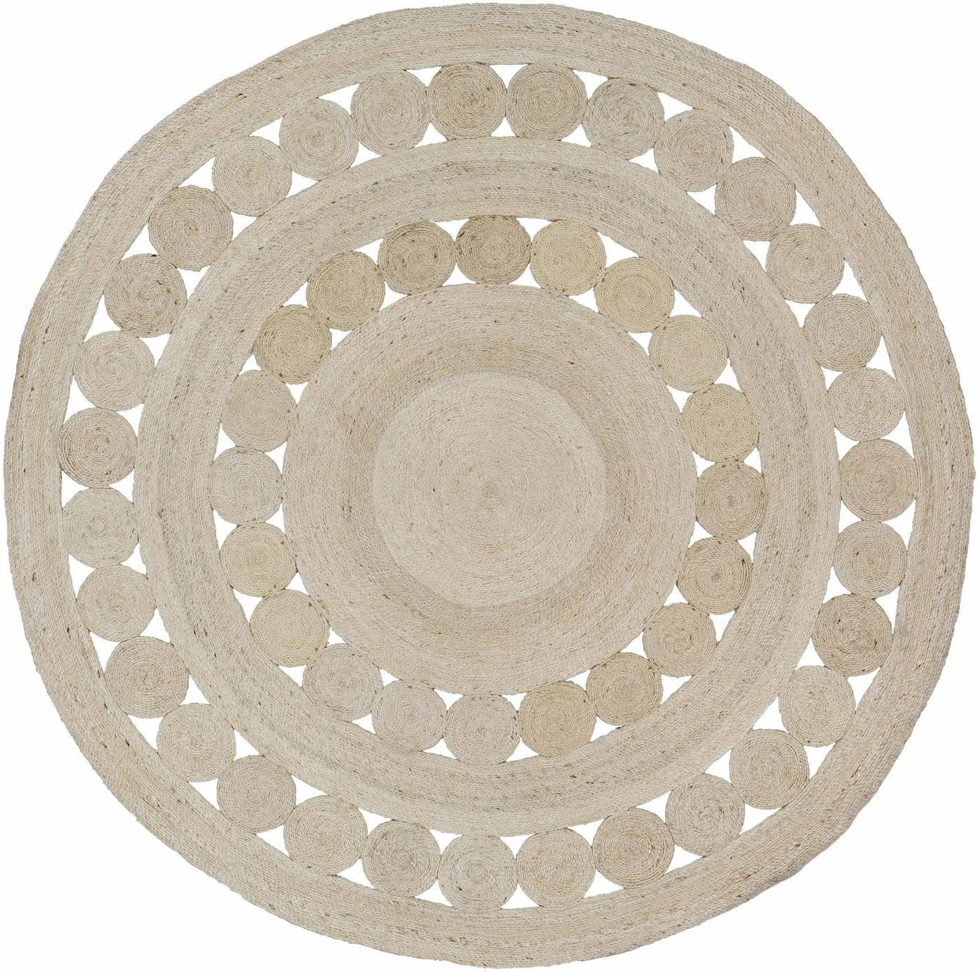 Stafford Bleached Jute Round Rug - Clearance by Boutique Rugs