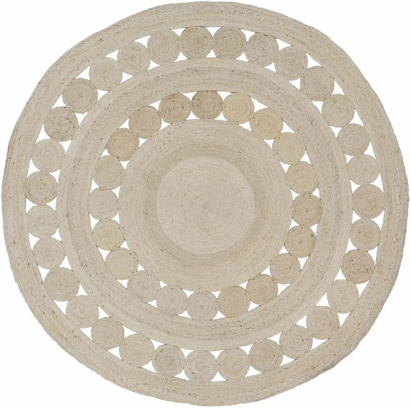 Stafford Bleached Jute Round Rug - Clearance by Boutique Rugs