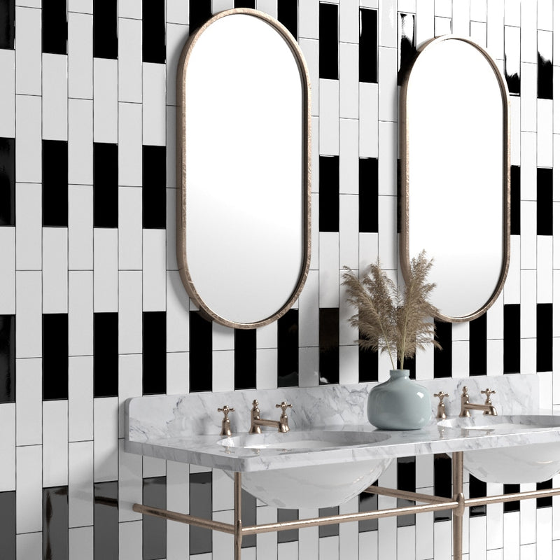 Midnight Glossy Subway Ceramic Tiles 3x9 Ceramic Glossy 3x12 Tiles — 2