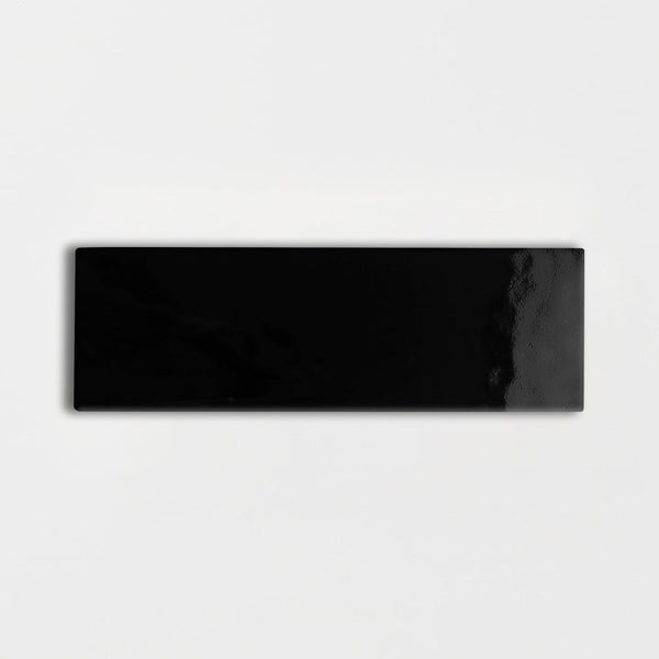 Midnight Glossy Subway Ceramic Tiles 3x9