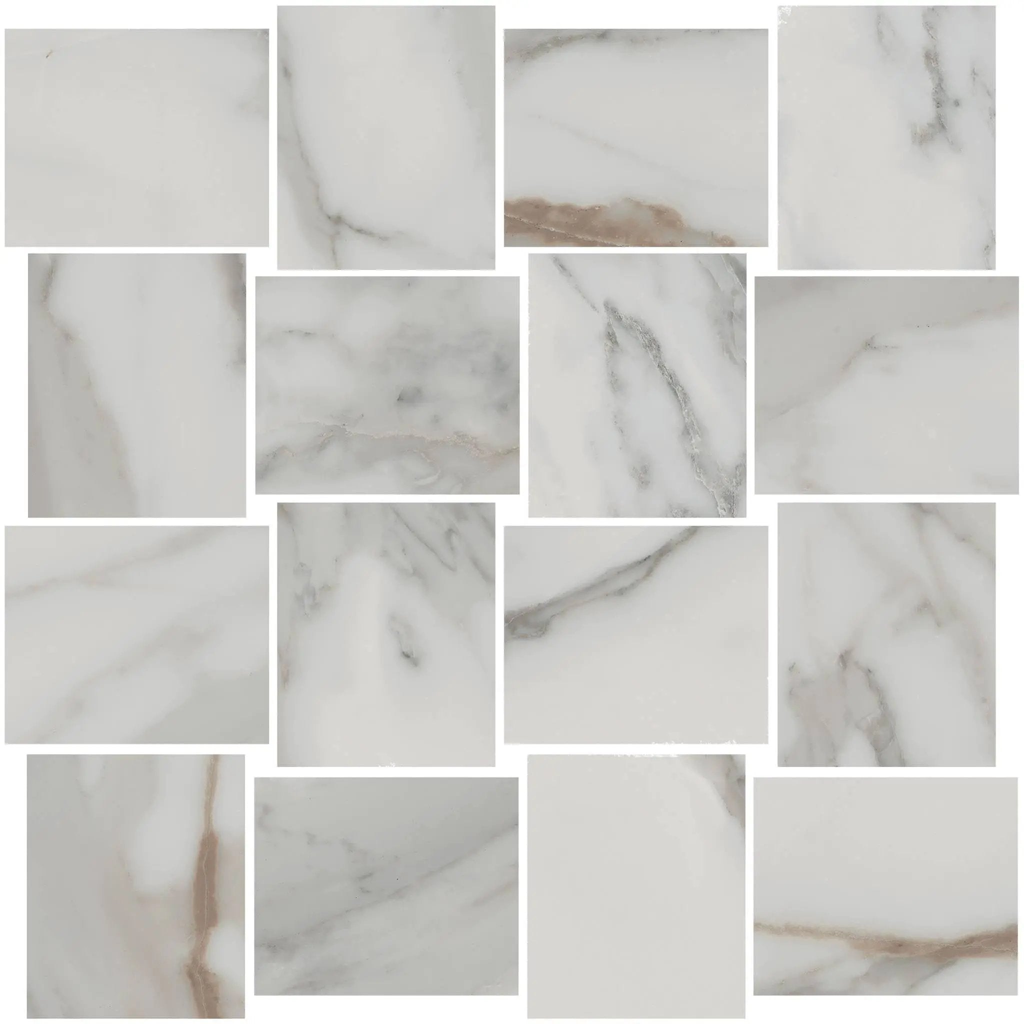 Charme Calacatta Gold Mosaic B Marble Look Porcelain Mosaics 12x12 by landmarkceramics