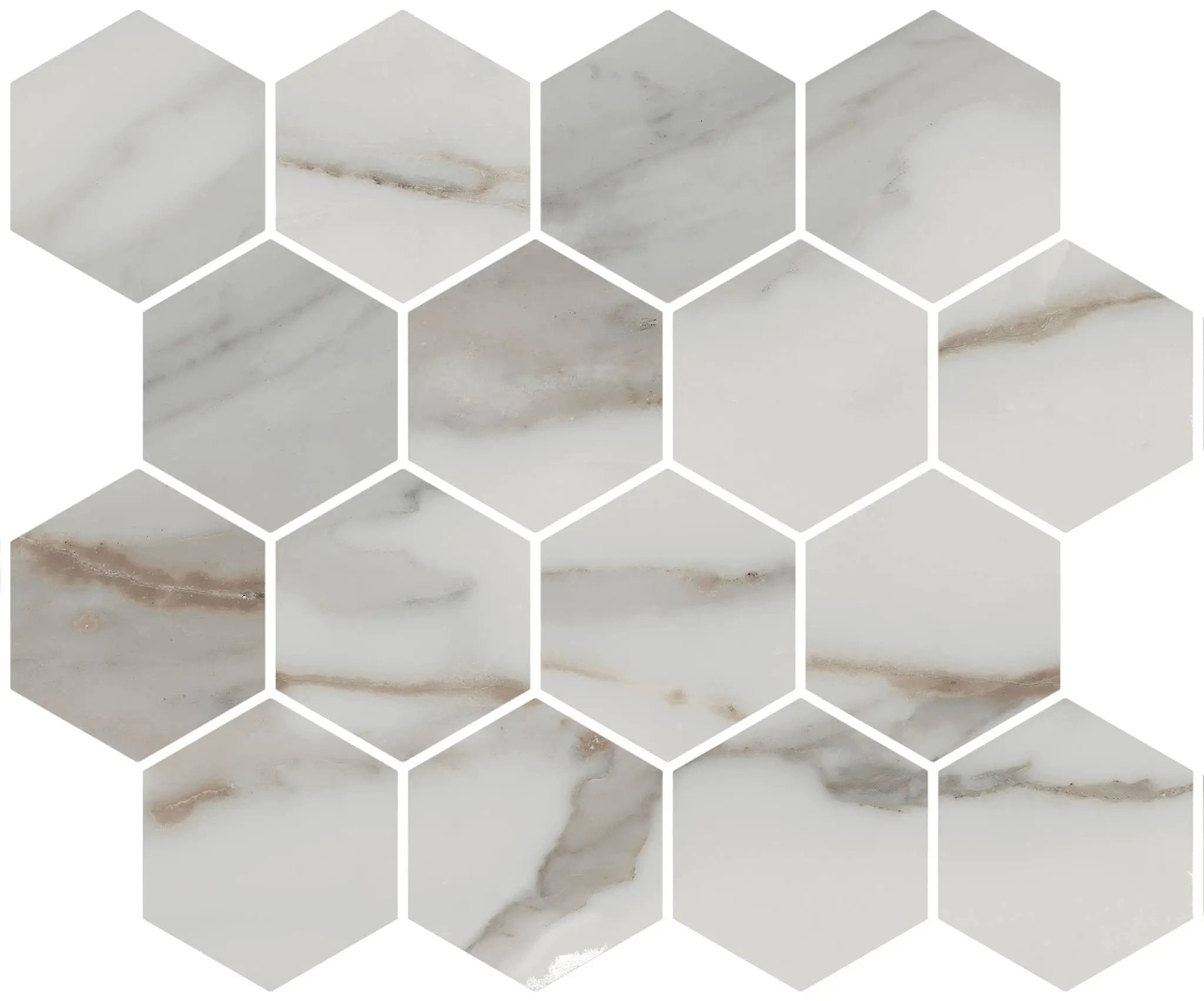 Charme Calacatta Gold Mosaic D Marble Look Porcelain Mosaics 12x10 by landmarkceramics