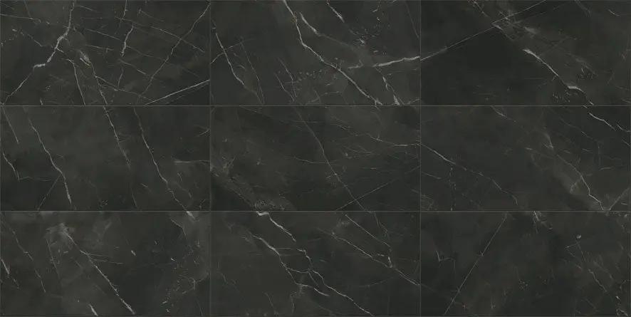 Charme Evo Calacatta Black Marble Look Porcelain Tiles 24x24 by landmarkceramics