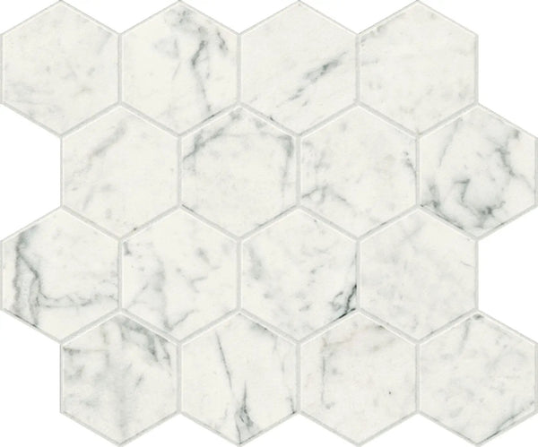 Charme Evo Michelangelo Extra White Mosaic D Marble Look Porcelain Mosaics 12x10