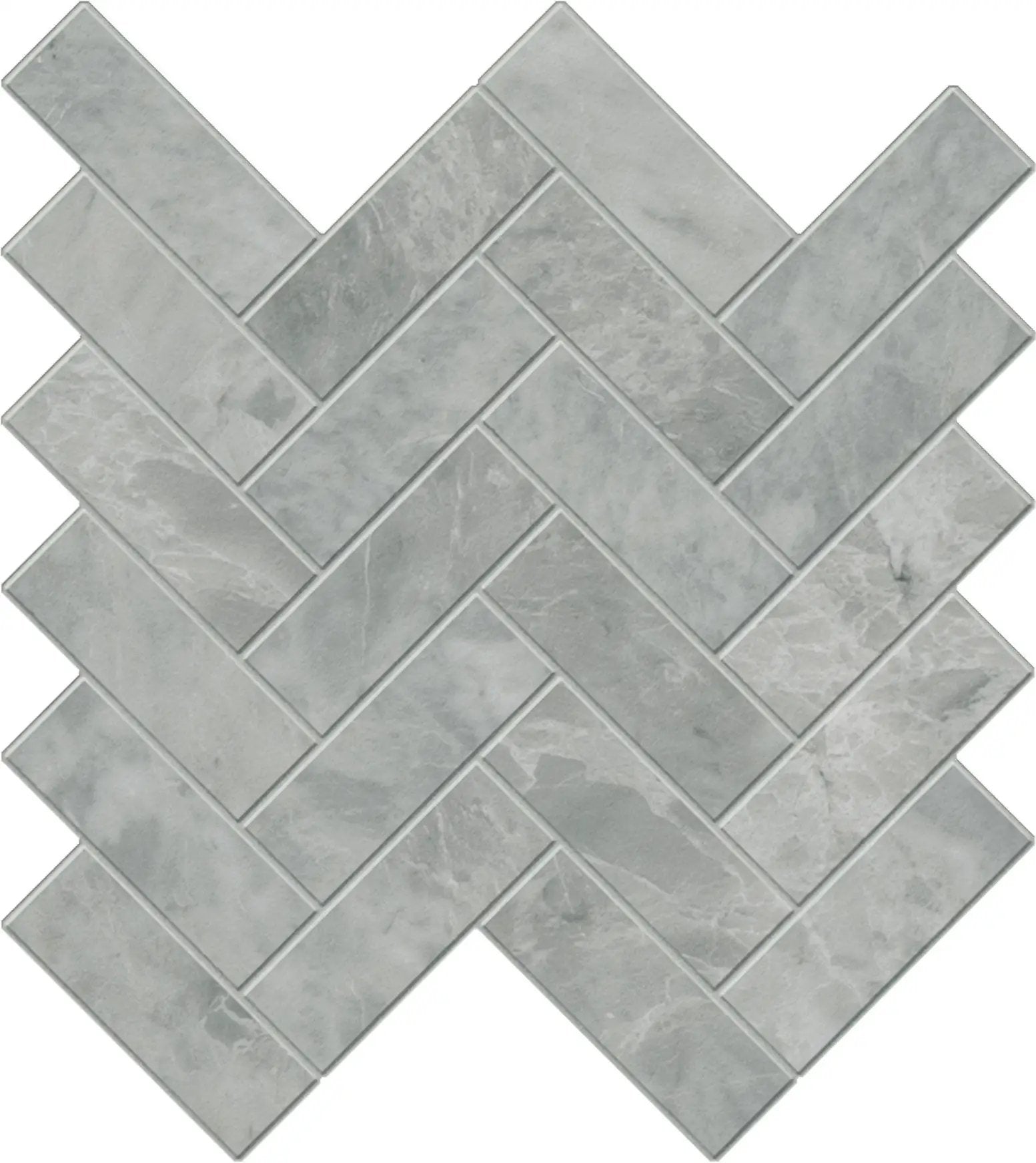 Charme Evo Pearl Grey Herringbone Marble Look Porcelain Mosaics 12x12 by landmarkceramics