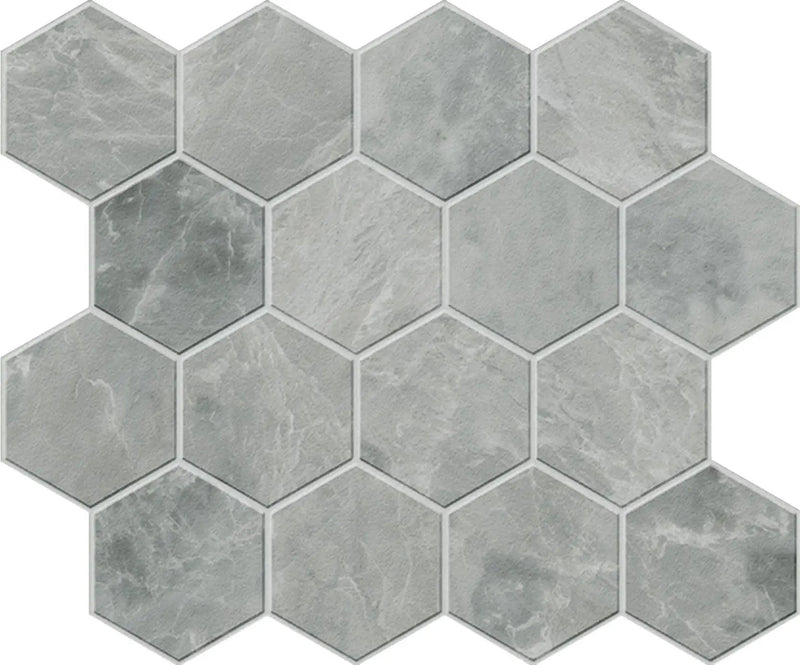 Charme Evo Pearl Grey Mosaic D Marble Look Porcelain Mosaics 12x10 by landmarkceramics