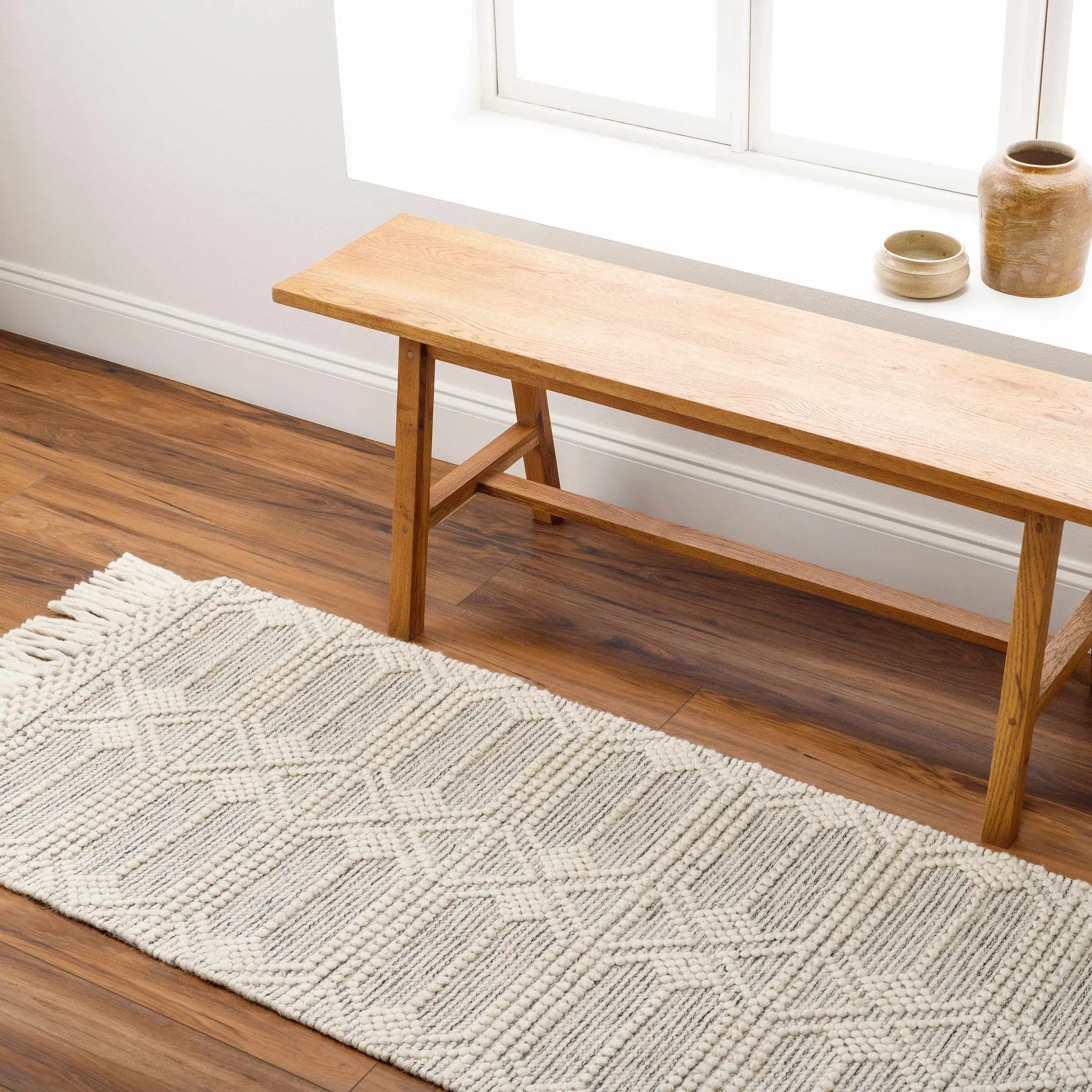Chars Wool Rug with Tassels - Clearance by Boutique Rugs