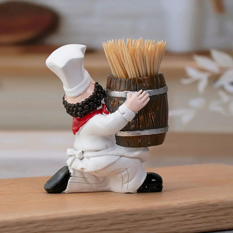 Chef Statue - Decorative Wooden Toothpick Holder by House Of Avana