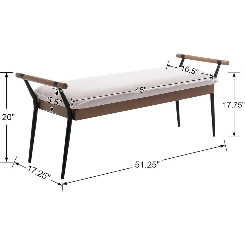 Chenille Storage Bench with Entryway Shelf and Modern Design by House Of Avana