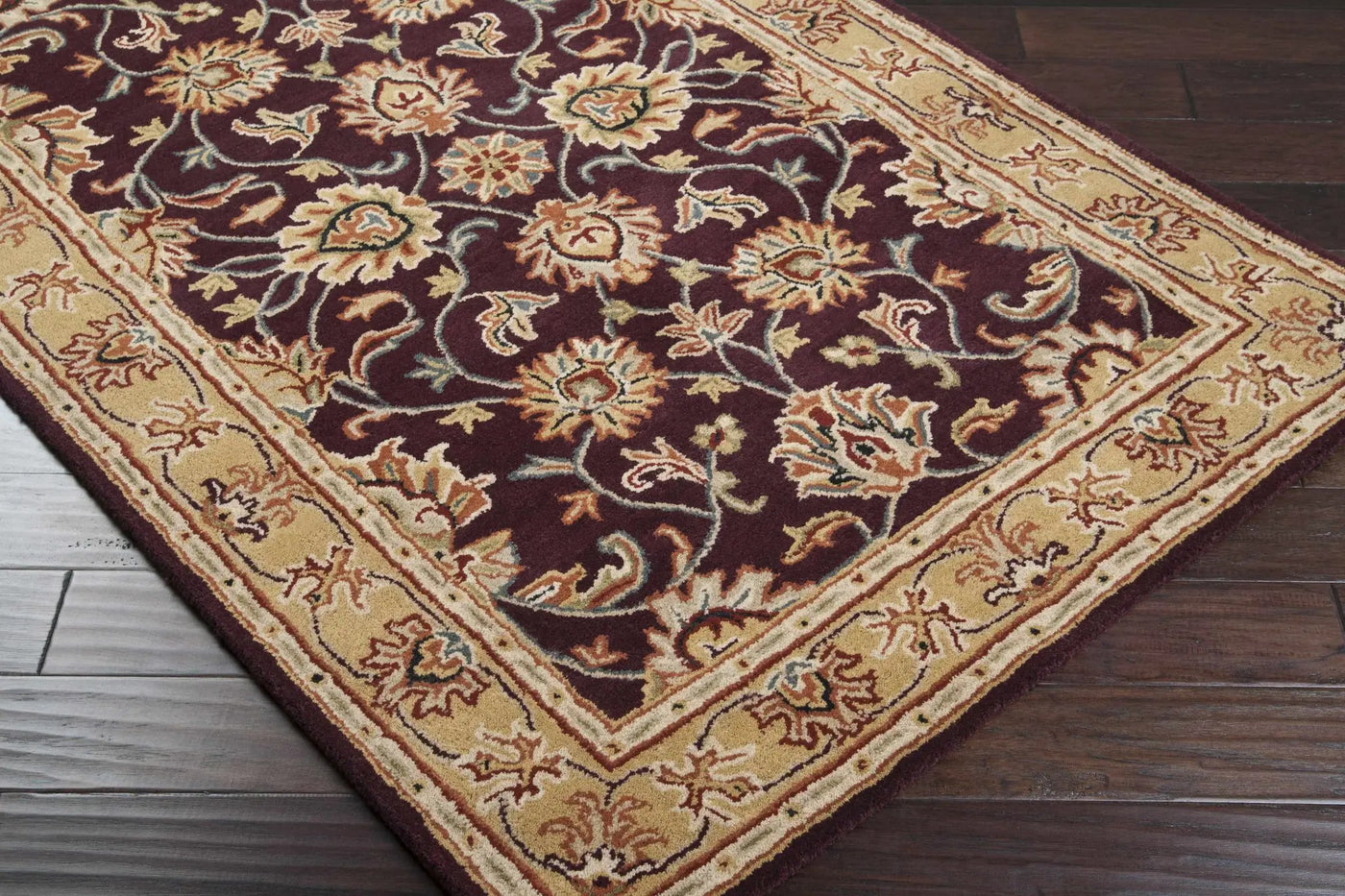 Cherryfield Burgundy 1024 Wool Area Rug by Boutique Rugs
