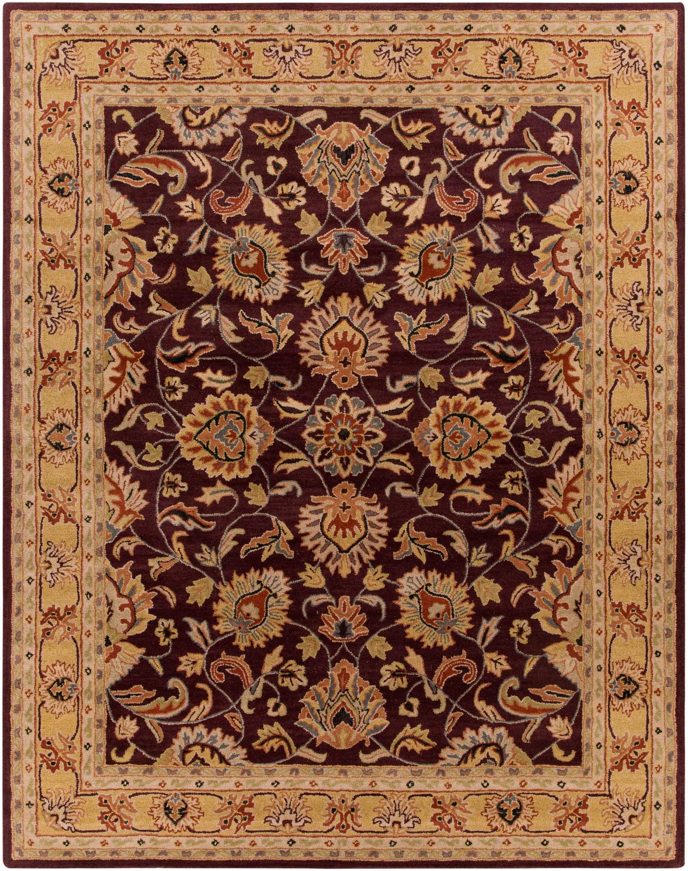 Cherryfield Burgundy 1024 Wool Area Rug by Boutique Rugs