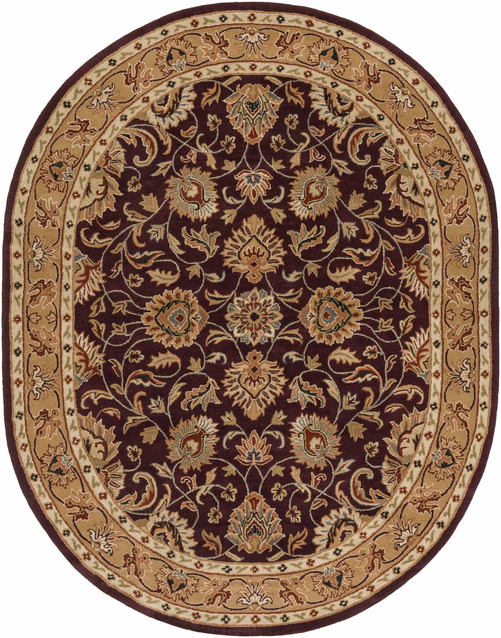 Cherryfield Burgundy 1024 Wool Area Rug by Boutique Rugs