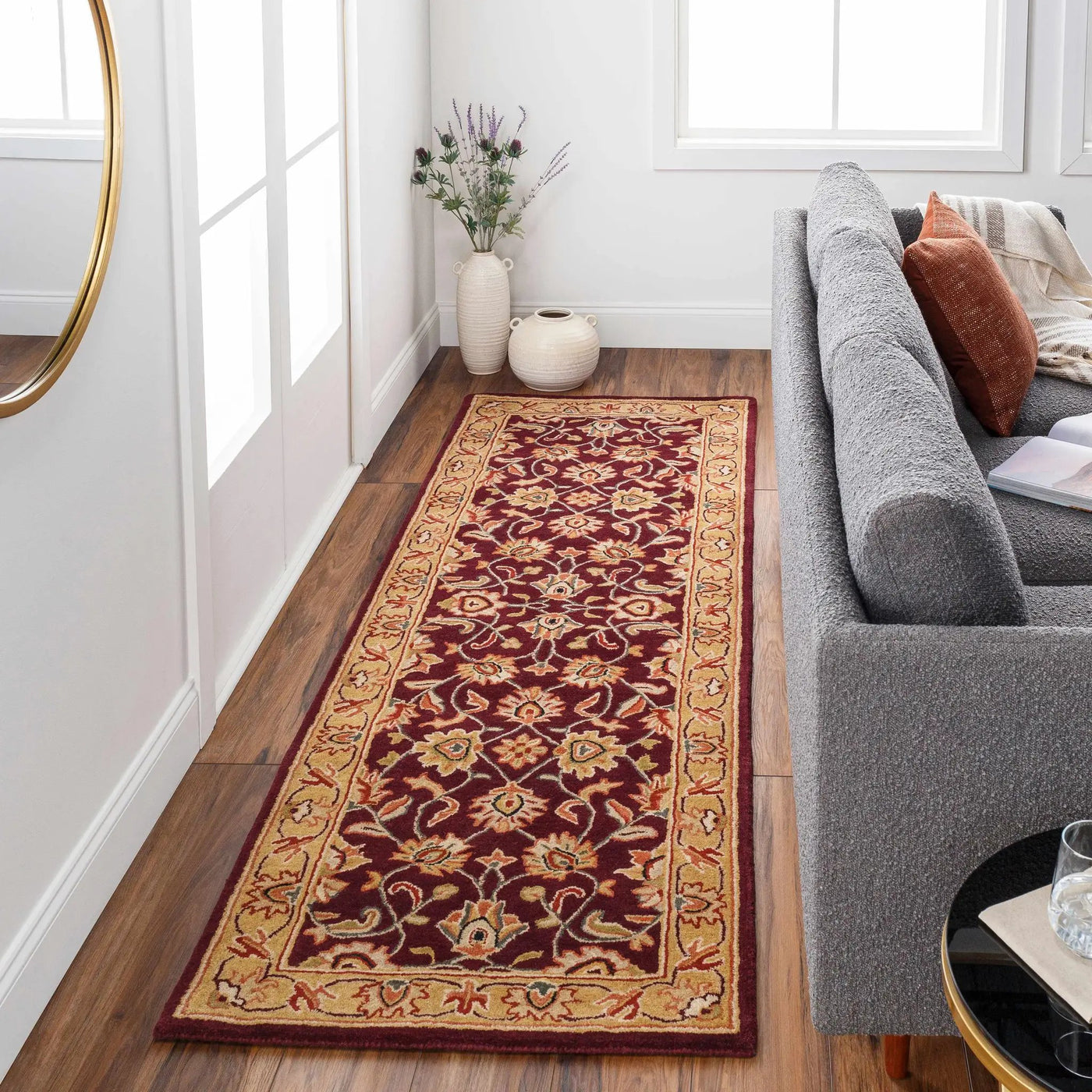 Cherryfield Burgundy 1024 Wool Area Rug by Boutique Rugs