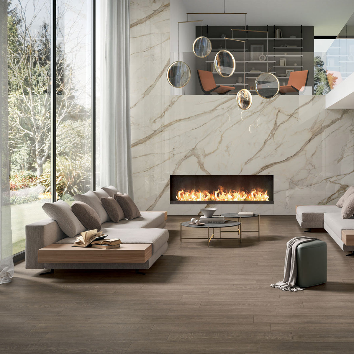 Almond Rectified Field Wood Look Porcelain Tiles 8x40 Porcelain Rectified 8x48 Tiles — 3