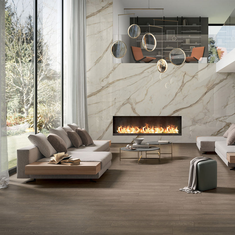 Almond Rectified Field Wood Look Porcelain Tiles 8x40 Porcelain Rectified 8x48 Tiles — 3