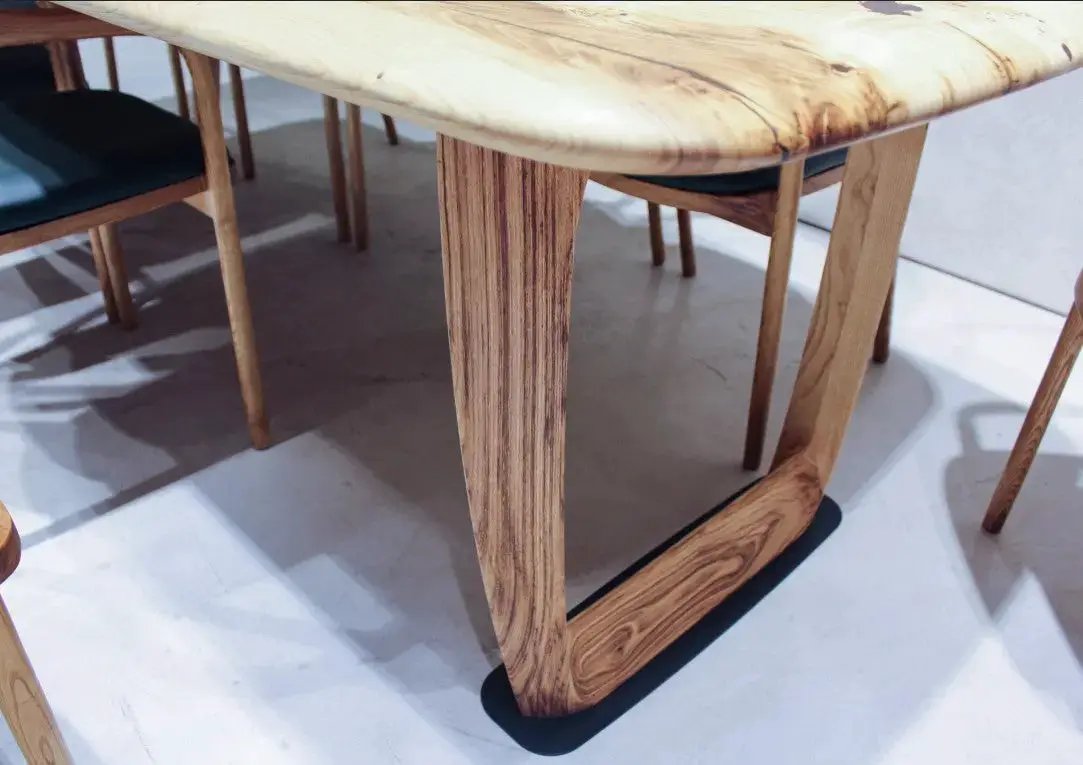 Rustic Solid Chestnut Wood Dining Table with Chestnut Legs by Gizz