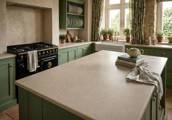 Cheverny Honed Filled Limestone Slab Random room scene
