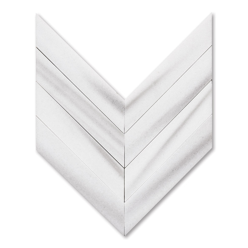 Mink White Polished Chevron Waterjet Marble Mosaics 13x10 Marble Polished 14x14 Mosaics