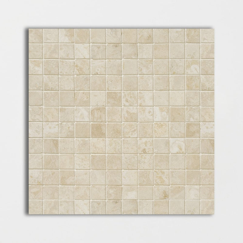Chiaro Honed Filled 1x1 Travertine Mosaics 12x12 Travertine Honed Filled 12x12 Mosaics