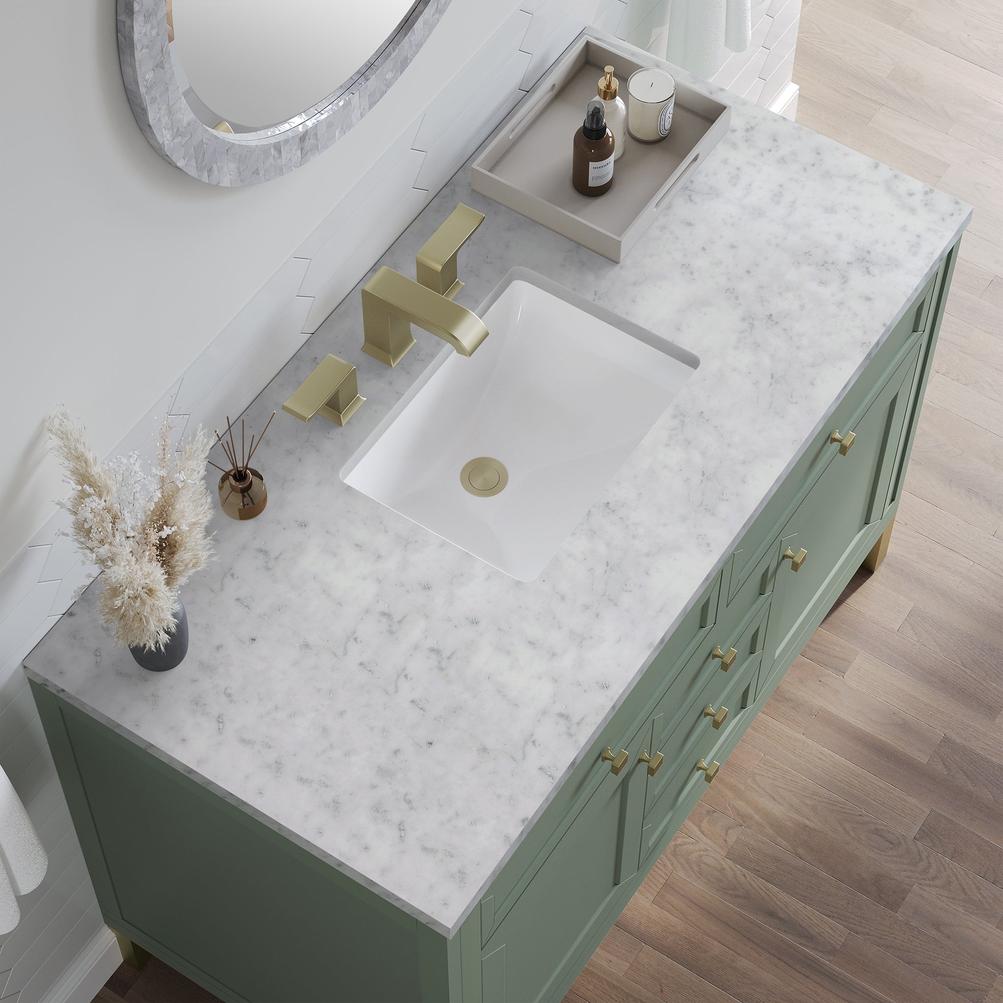 James Martin Chicago 48" Single Bathroom Vanity, Smokey Celadon by James Martin
